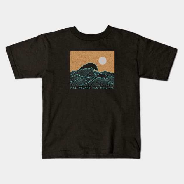 Sun and waves Kids T-Shirt by Pipe Dreams Clothing Co.